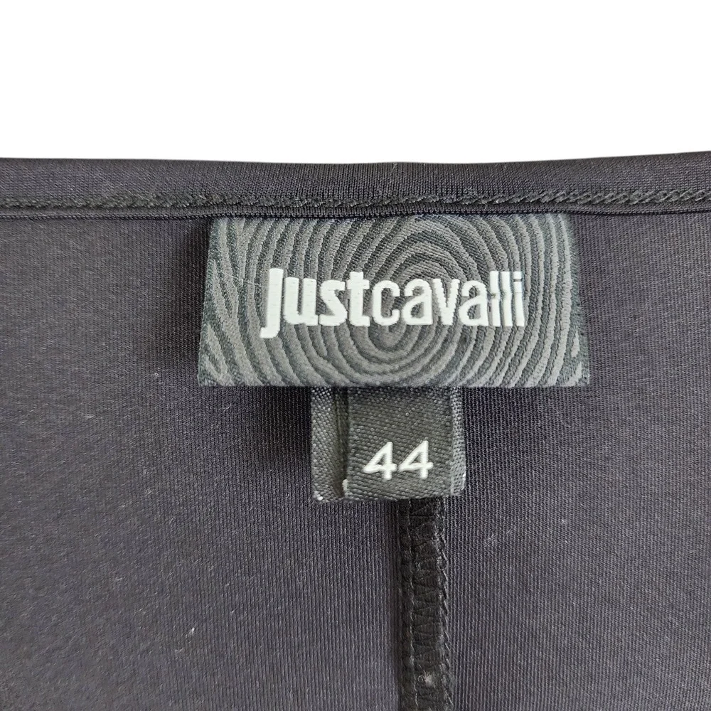 Just Cavalli Womens Animal Print Jersey‎ Knit Mini Dress Size Large Black Orange - Picture 4 of 13